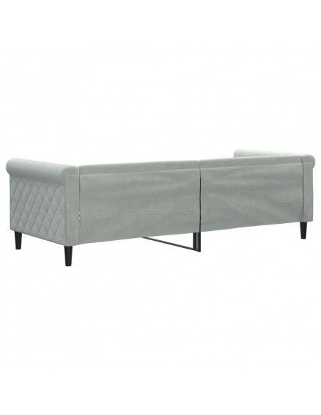 Letto da Giorno Grigio Chiaro 80x200 cm in Velluto