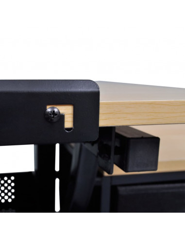 Tavolo da Disegno Inclinabile con 3 Cassetti e Sgabello