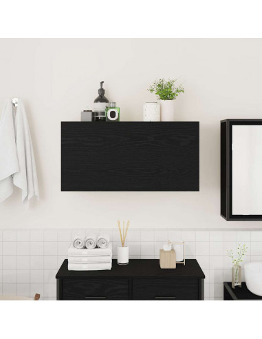 Mobile da Bagno a Parete Nero 80x25x40 cm in Truciolato
