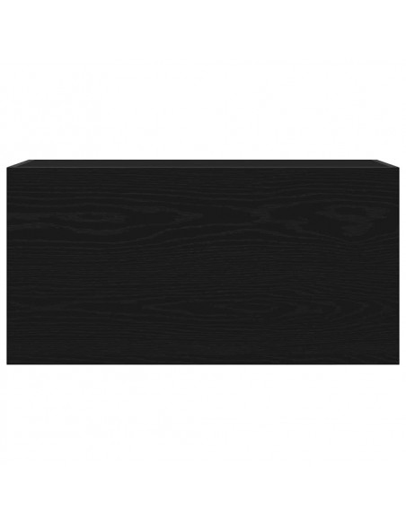 Mobile da Bagno a Parete Nero 80x25x40 cm in Truciolato