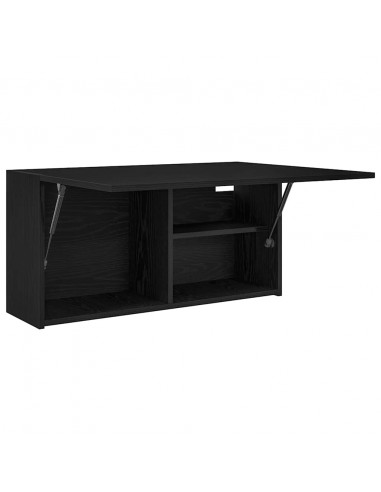 Mobile da Bagno a Parete Nero 80x25x40 cm in Truciolato