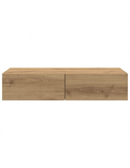 Scaffale a Parete con Cassetti Rovere 80x33x17 cm in Truciolato