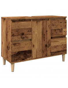 Mobile Lavabo Legno Antico 80x33x60 cm in Legno Multistrato 2