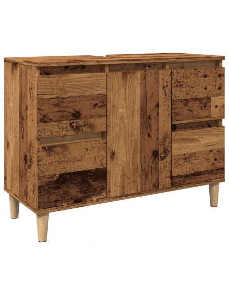 Mobile Lavabo Legno Antico 80x33x60 cm in Legno Multistrato