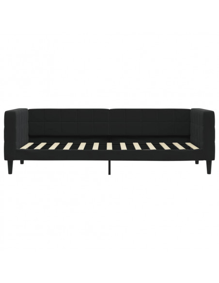 Divano Letto Estraibile con Cassetti Nero 80x200 cm in Velluto