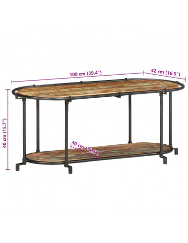 Mobile Porta TV 100x42x40 cm in Legno Massello di Recupero