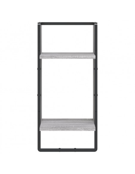 Mensola a Parete con Asta Grigio Sonoma 30x25x65 cm