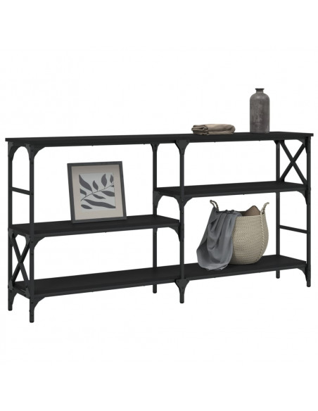 Tavolino Consolle Nero 150x29x76,5 cm in Legno Multistrato