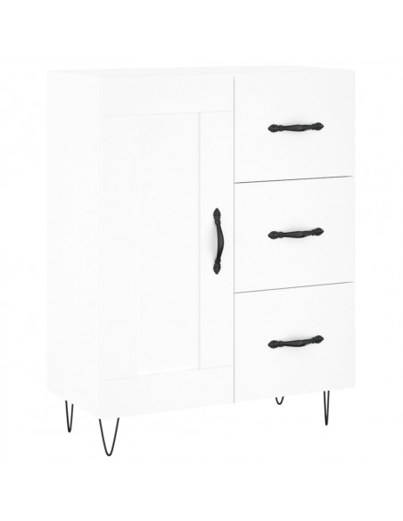 Credenza Bianca 69,5x34x180 cm in Legno Multistrato