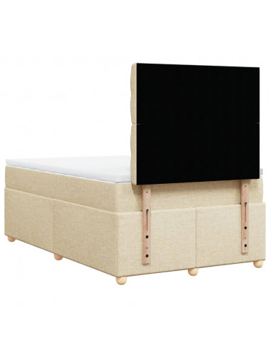 Giroletto a Molle con Materasso Crema 120x190 cm in Tessuto