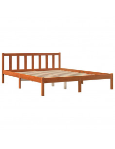 Giroletto senza Materasso Marrone Cera 150x200 cm Legno di Pino 2