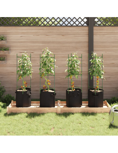 Sostegni Pomodori con Sacchetti Piante 4pz 116 cm Acciaio e PP