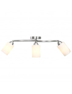 Lampadario Paralume in Ceramica a Cono Bianco 3 Lampadine E14 2