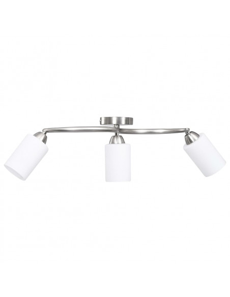 Lampadario Paralume in Ceramica a Cono Bianco 3 Lampadine E14