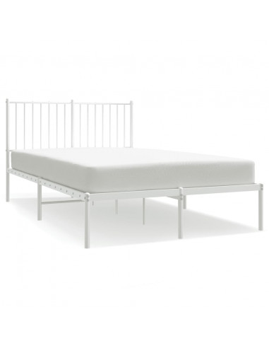 Giroletto con Testiera Metallo Bianco 120x190 cm