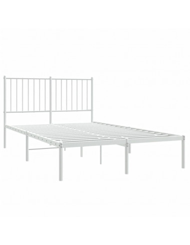 Giroletto con Testiera Metallo Bianco 120x190 cm