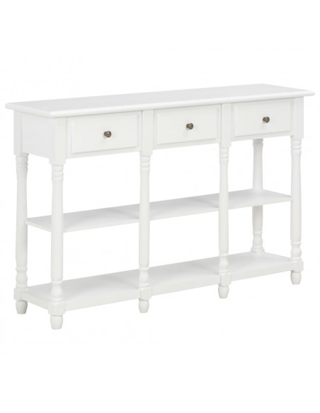 Tavolo Consolle Bianco 110x30x76 cm in Legno Multistrato