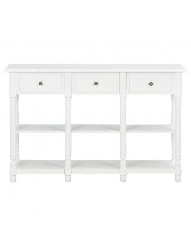Tavolo Consolle Bianco 110x30x76 cm in Legno Multistrato