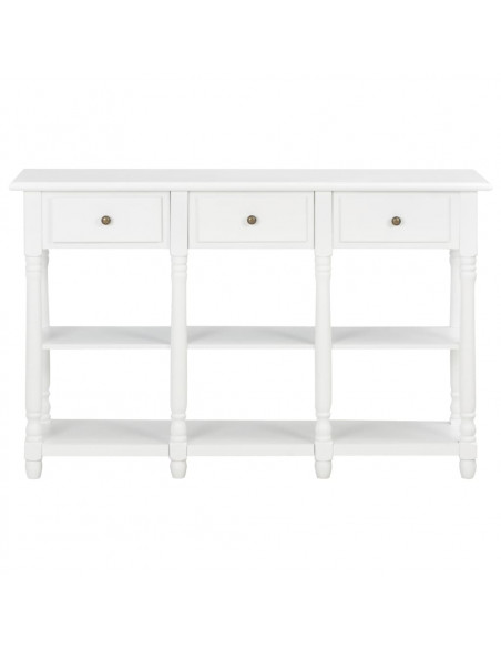 Tavolo Consolle Bianco 110x30x76 cm in Legno Multistrato