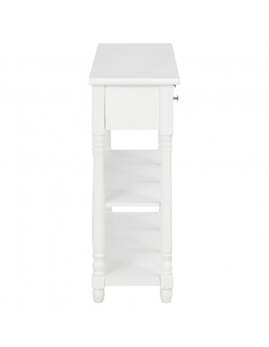 Tavolo Consolle Bianco 110x30x76 cm in Legno Multistrato