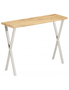 Tavolo Consolle Bordi Vivi 105x33x76 cm Legno Massello di Mango 2