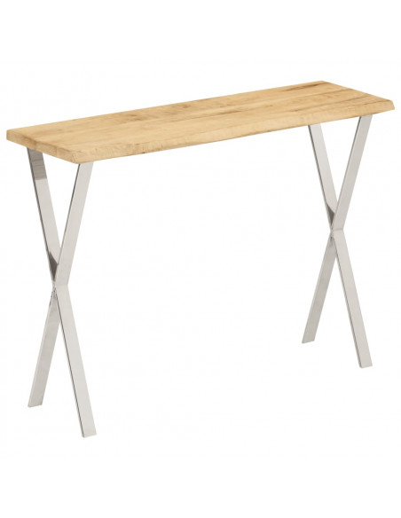 Tavolo Consolle Bordi Vivi 105x33x76 cm Legno Massello di Mango