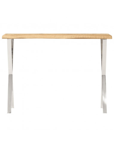 Tavolo Consolle Bordi Vivi 105x33x76 cm Legno Massello di Mango