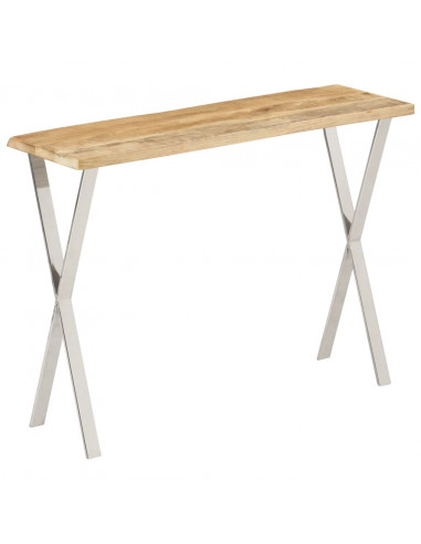Tavolo Consolle Bordi Vivi 105x33x76 cm Legno Massello di Mango