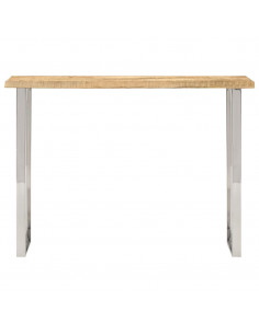 Tavolo Consolle Bordi Vivi 105x33x76 cm Legno Massello di Mango 2