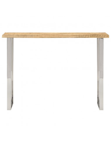 Tavolo Consolle Bordi Vivi 105x33x76 cm Legno Massello di Mango