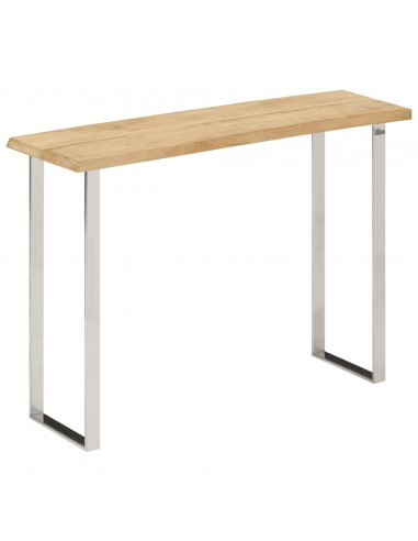 Tavolo Consolle Bordi Vivi 105x33x76 cm Legno Massello di Mango