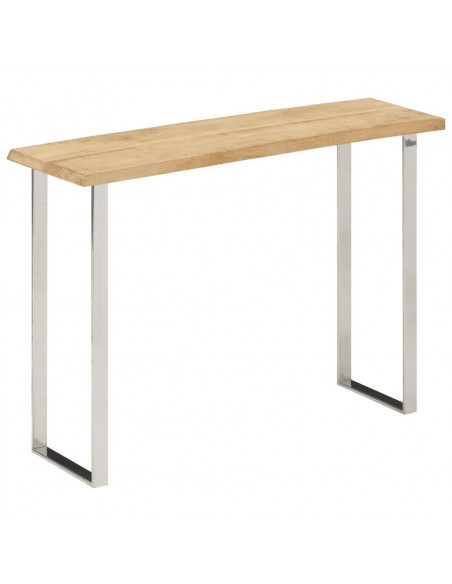 Tavolo Consolle Bordi Vivi 105x33x76 cm Legno Massello di Mango