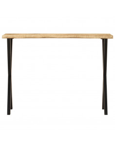 Tavolo Consolle Bordi Vivi 105x33x76 cm Legno Massello di Mango 2