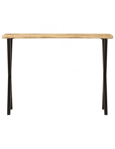 Tavolo Consolle Bordi Vivi 105x33x76 cm Legno Massello di Mango