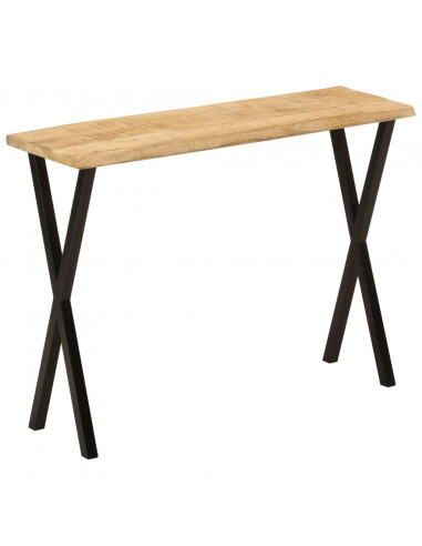 Tavolo Consolle Bordi Vivi 105x33x76 cm Legno Massello di Mango