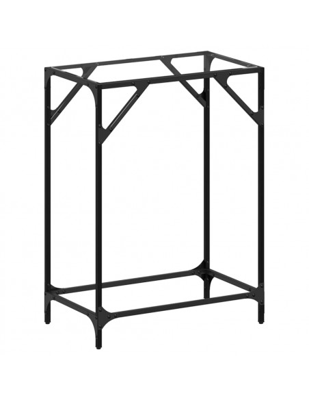 Tavolino Consolle Piano Vetro Trasparente 60x35x81cm in Acciaio