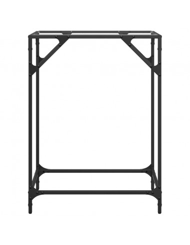 Tavolino Consolle Piano Vetro Trasparente 60x35x81cm in Acciaio