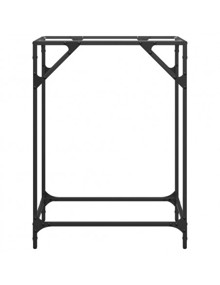 Tavolino Consolle Piano Vetro Trasparente 60x35x81cm in Acciaio