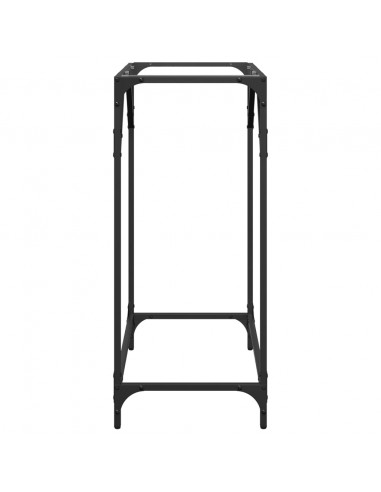 Tavolino Consolle Piano Vetro Trasparente 60x35x81cm in Acciaio