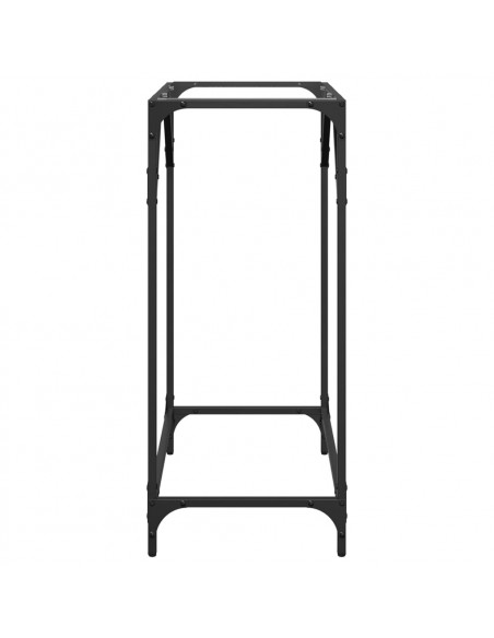 Tavolino Consolle Piano Vetro Trasparente 60x35x81cm in Acciaio