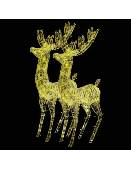 Renne di Natale XXL in Acrilico 250 LED 2 pz 180cm Bianco Caldo