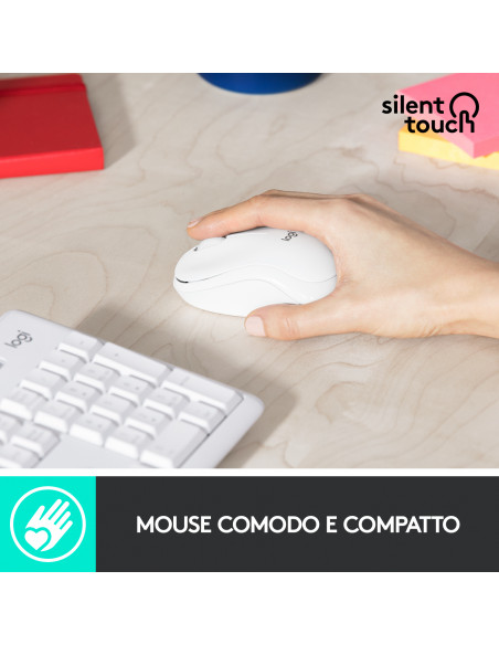Logitech MK295 Kit Mouse e Tastiera Wireless – Tecnologia SilentTouch, Tastierino Numerico, Tasti Scelta Rapida, Tracciamento 