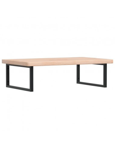 Ripiano a Parete per Lavabo in Acciaio e Massello di Rovere