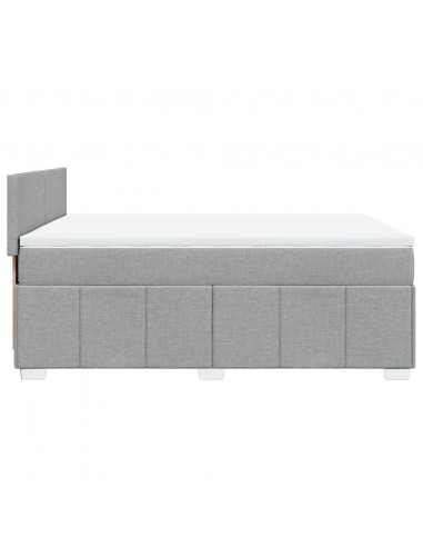 Giroletto a Molle con Materasso Grigio Chiaro 140x200cm Tessuto