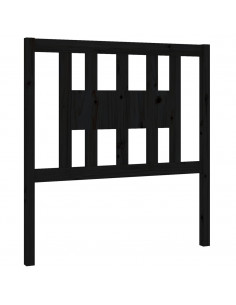 Testiera per Letto Nera 96x4x100 cm in Legno Massello di Pino 2