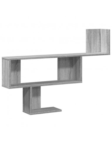Scaffale a Muro Grigio Sonoma 100x15x70 cm in Truciolato