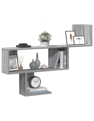 Scaffale a Muro Grigio Sonoma 100x15x70 cm in Truciolato