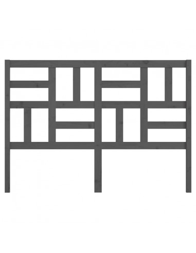 Testiera per Letto Grigia 126x4x104cm in Legno Massello di Pino