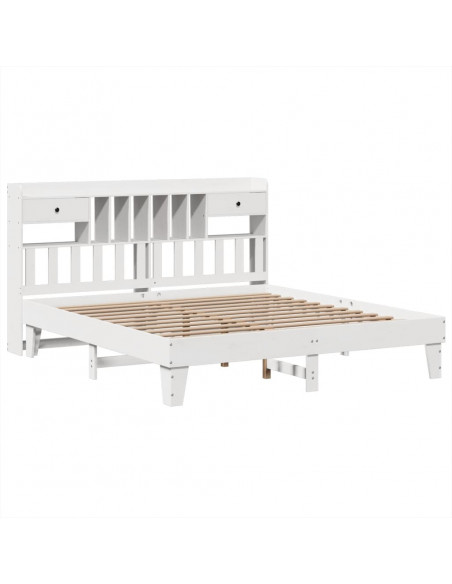 Letto senza Materasso Bianco 180x200 cm Legno Massello di Pino