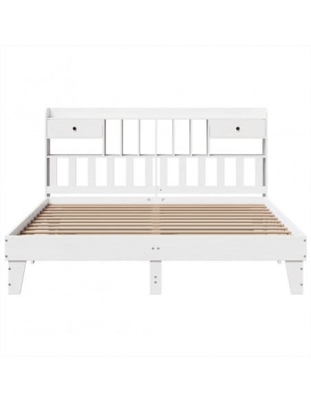 Letto senza Materasso Bianco 180x200 cm Legno Massello di Pino